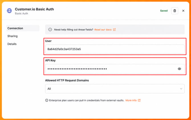 USER ID AND API KEY FROM TRACKING