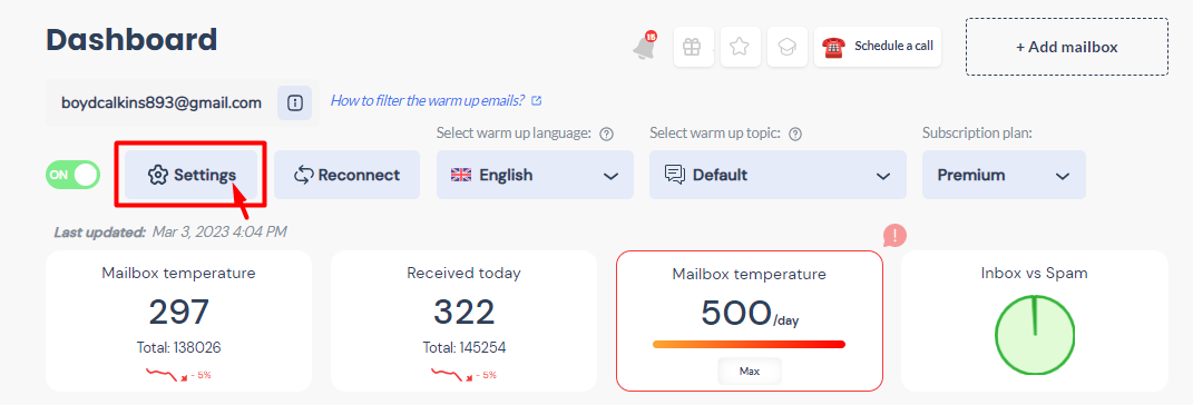 warm up email